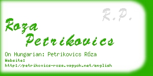roza petrikovics business card