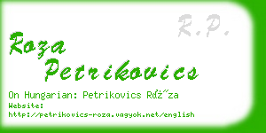 roza petrikovics business card